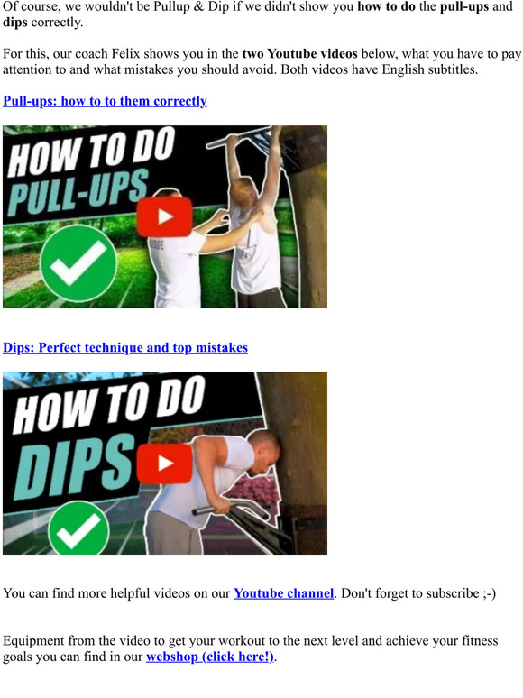 Pullup & Dip [Videos] How To Do PullUps & Dips Correctly Milled