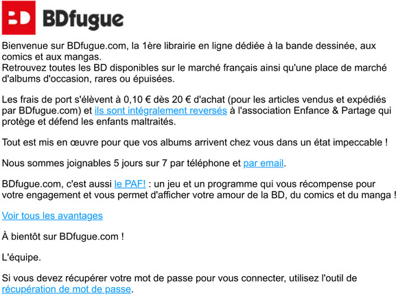 Bienvenue — — !