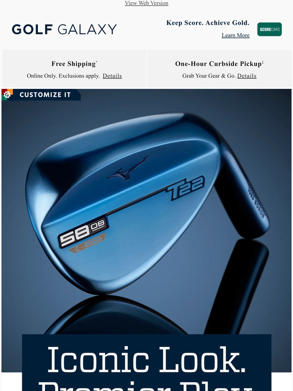 Golf Galaxy Now available! Mizuno T22 Blue Ion Wedge Milled