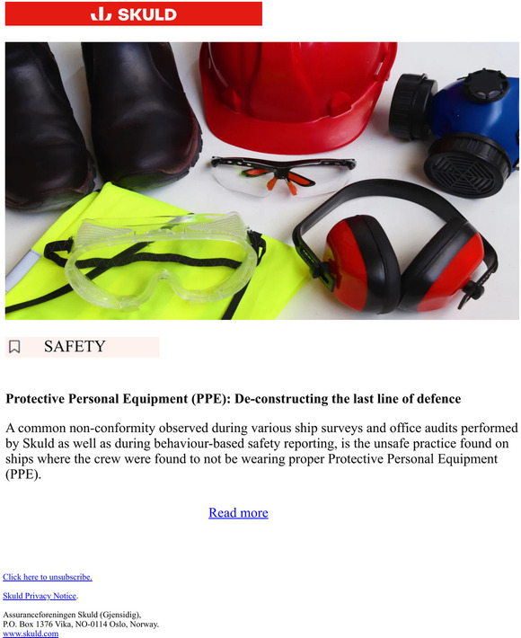 Skuld: Protective Personal Equipment (PPE): De-constructing the last ...