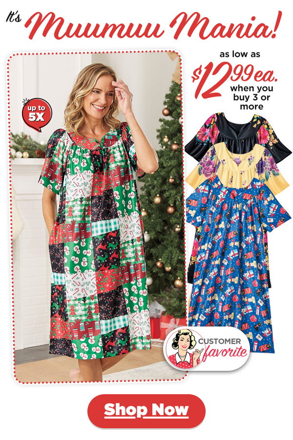 It's Muumuu Mania! Save when you Buy 3