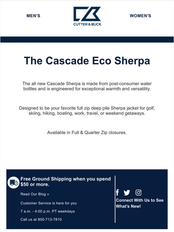 Cutter and Buck The ALL NEW Cascade Eco Sherpa from Cutter & Buck Milled