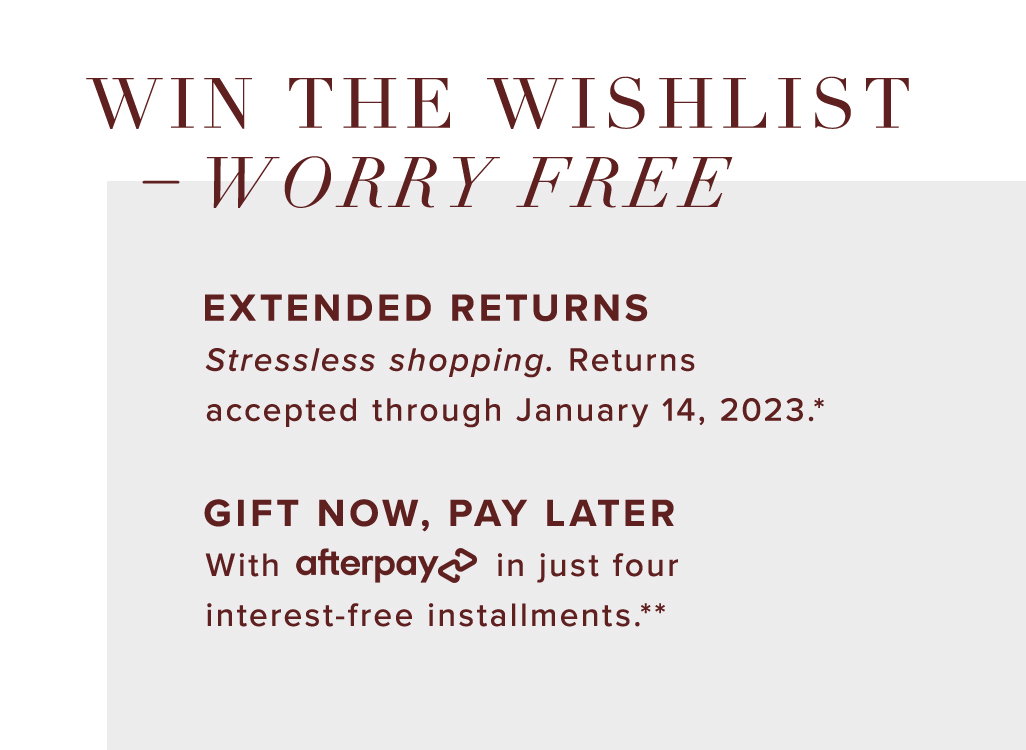 Win The Wishlist - Worry Free