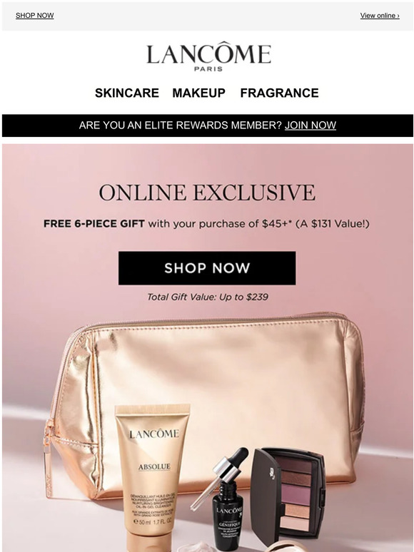 Lancôme US Want a Free 11Piece Gift? Milled