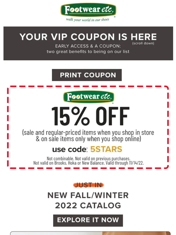 footwear etc coupon
