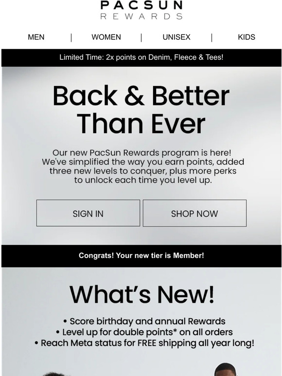 PacSun More Levels More Perks Milled