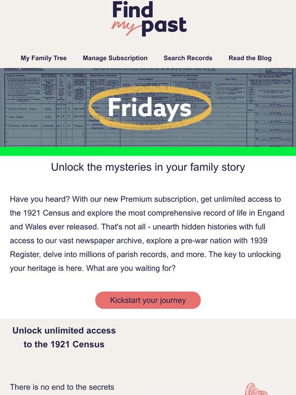 Go Premium with your Findmypast experience