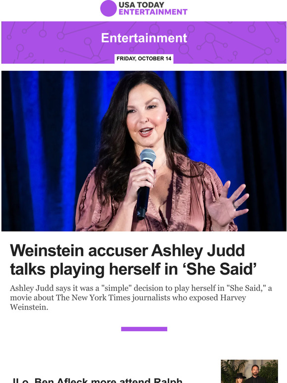 USA TODAY Entertainment Weinstein accuser Ashley Judd talks playing(00)