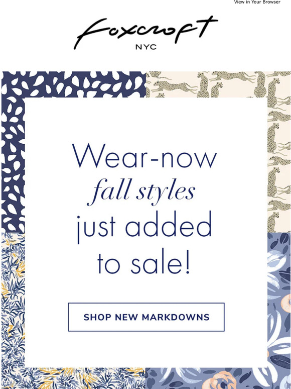 New to sale: 25% off fall styles!