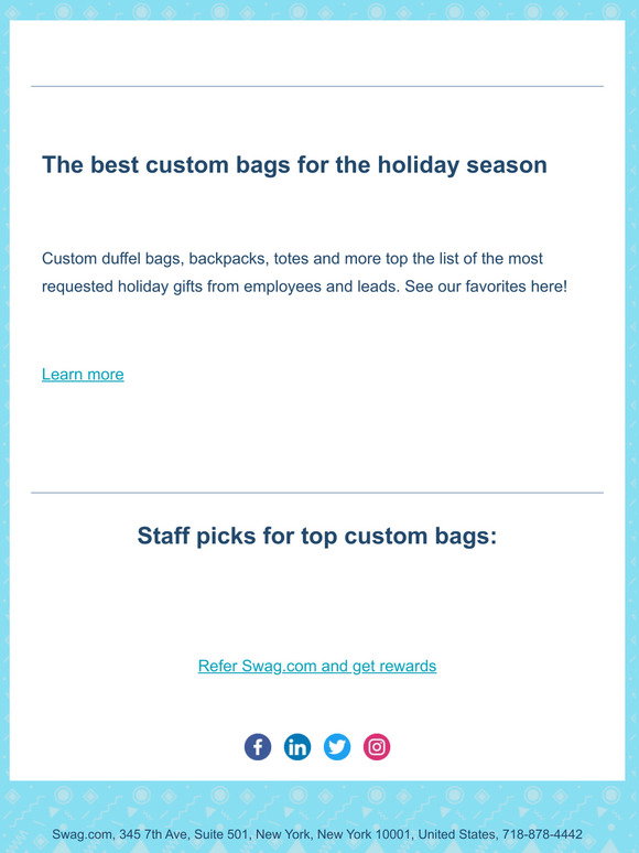 The custom bags employees are requesting the most Milled