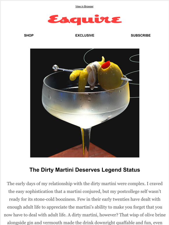 esquire The Dirty Martini Has Staged Its Comeback Milled