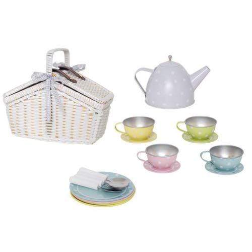 Image of JaBaDaBaDo Picnic Basket TinTea Set Pastel