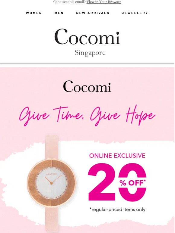 Give Time, Give Hope! Enjoy 20% off sitewide 😍🛒