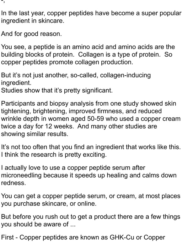 DeRose Health Should you be using copper peptides? Milled