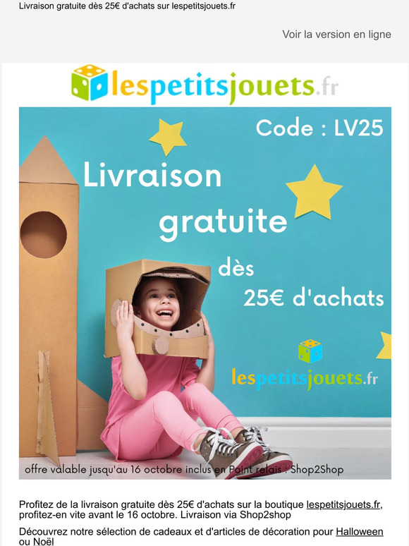 Livraison gratuite dès 25€ d'achats