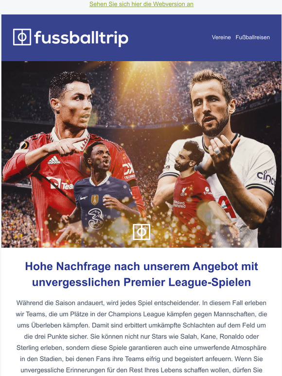Hohe Nachfrage nach unserem Angebot mit unvergesslichen Premier League-Spielen
