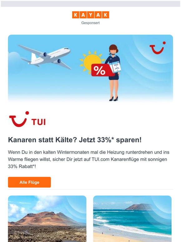 Warmup im Winter? Kanarenflüge mit 33%¹ Rabatt