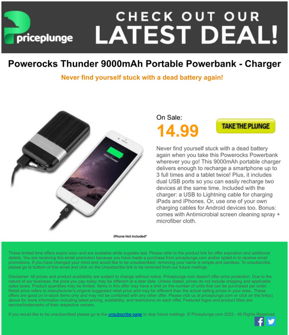 Deal on Portable Powerbank to charge your Phone or Tablet