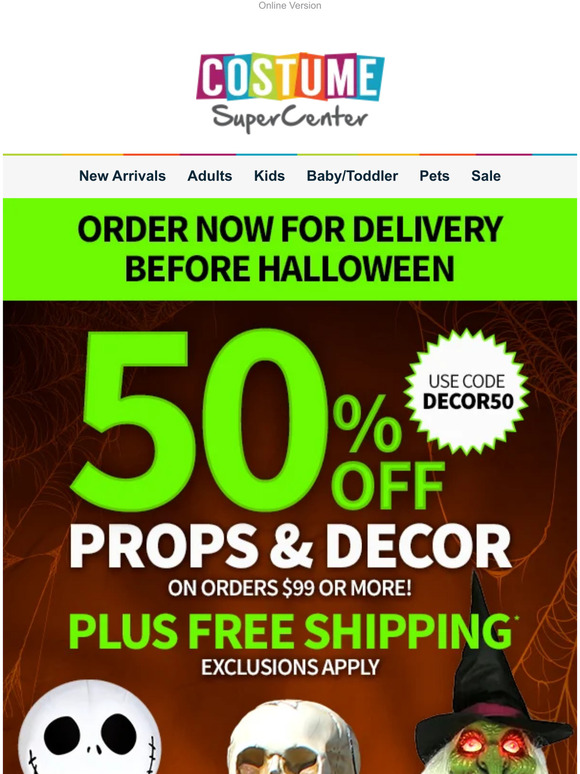 Costume SuperCenter 👻 All the scares for half the price. Milled