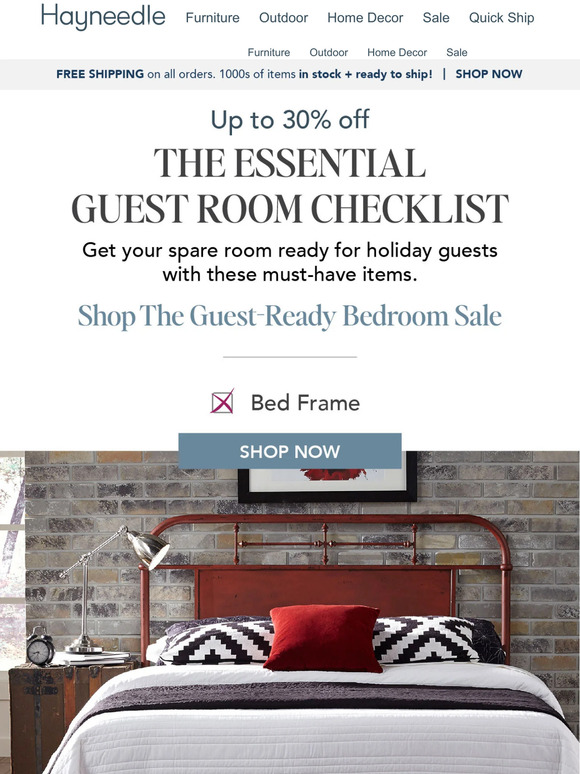 Hayneedle 5 things every great guest room needs Milled