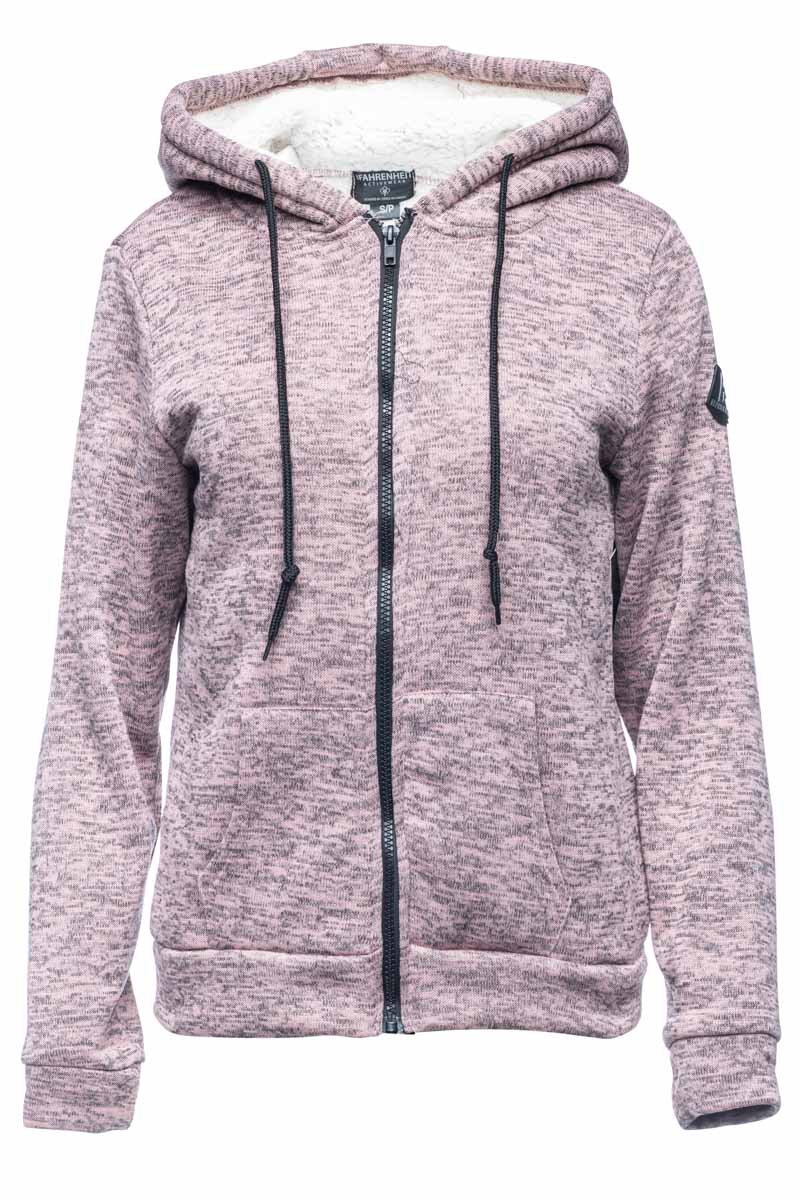 Image of Fahrenheit Sherpa Fleece Lined Front Zip Lightweight Jacket - Pink