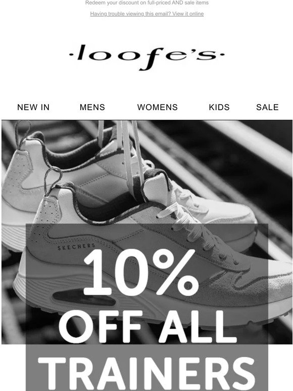 10% OFF all trainers!