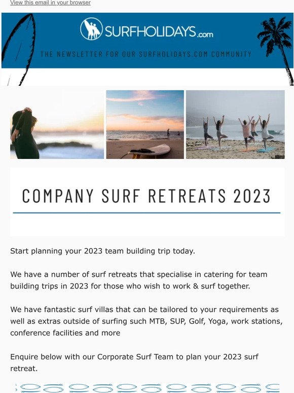 Corporate Surf Retreats in 2023
