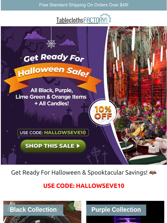 TableClothsFactory: Get Ready For Halloween & Spooktacular Savings! ��  Milled