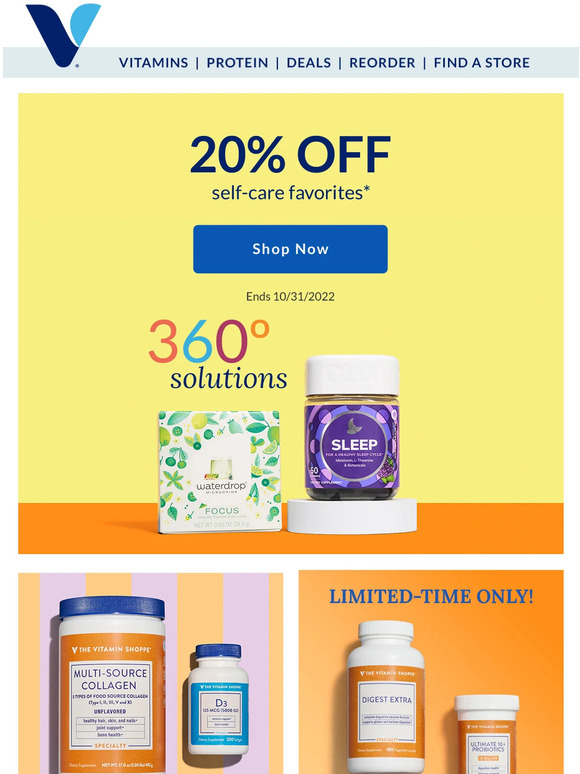Vitamin Shoppe Treat yourself 20 off selfcare faves Milled