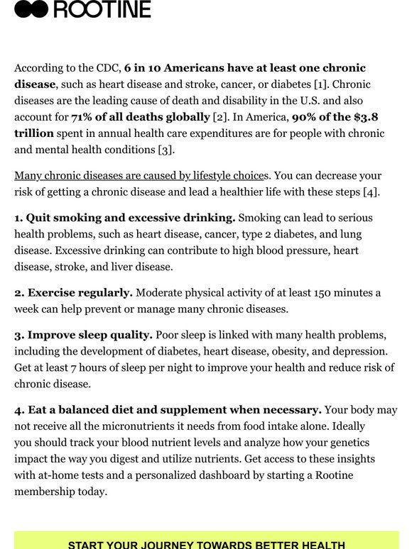 Rootine: 4 ways to reduce risk of chronic disease 🛑 | Milled