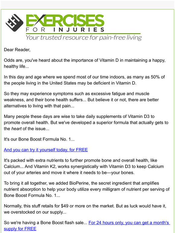 exercisesforinjuries Fatigue? Muscle weakness? Brittle bones? Milled