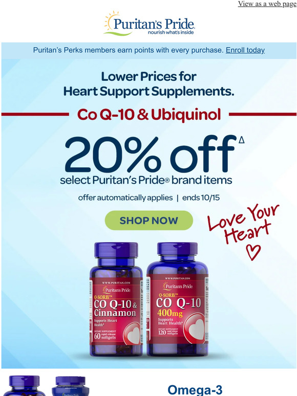 Puritan's Pride Sales you love. Co Q10 now 20 off Milled