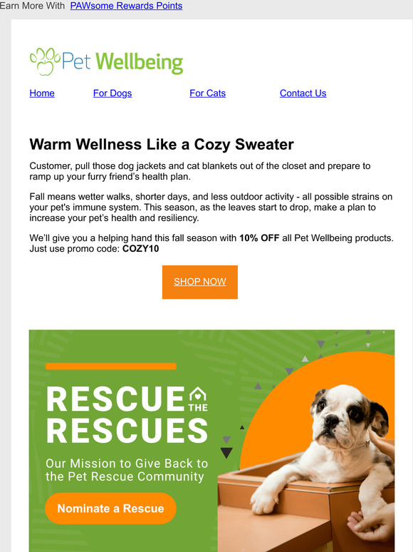 Pet Wellbeing Keep your pet snuggly with 10 OFF! 🧣 🐾 Milled