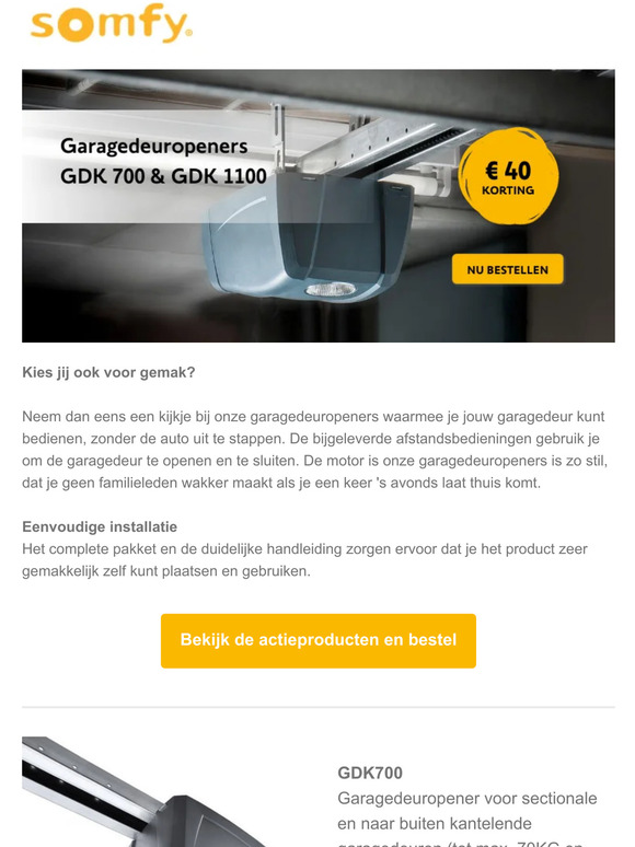 Bespaar €40,- op een nieuwe motor voor jouw garage