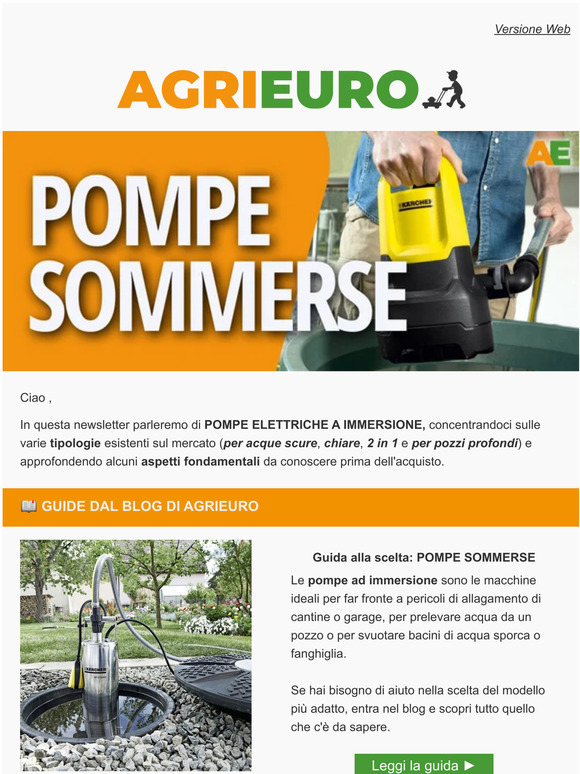 Pompe sommerse per acque chiare - Offerte AgriEuro 2024