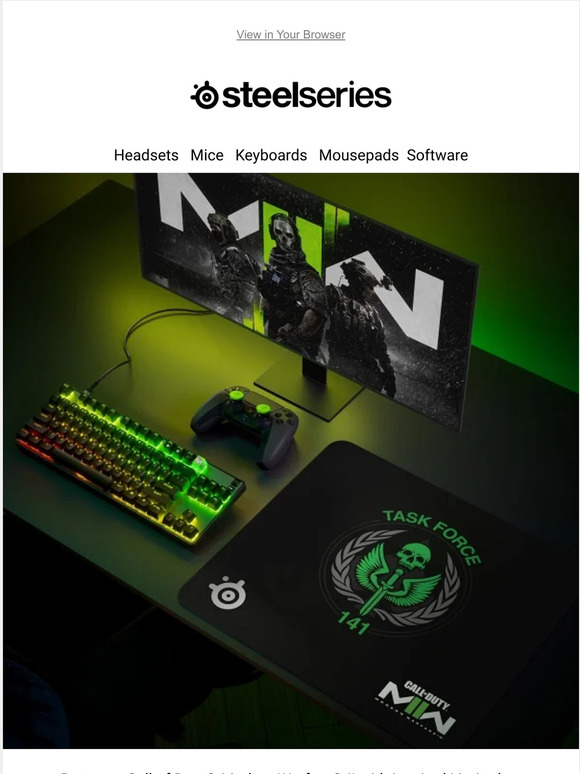 Steelseries Modern Warfare® II gear package ready for deployment Milled
