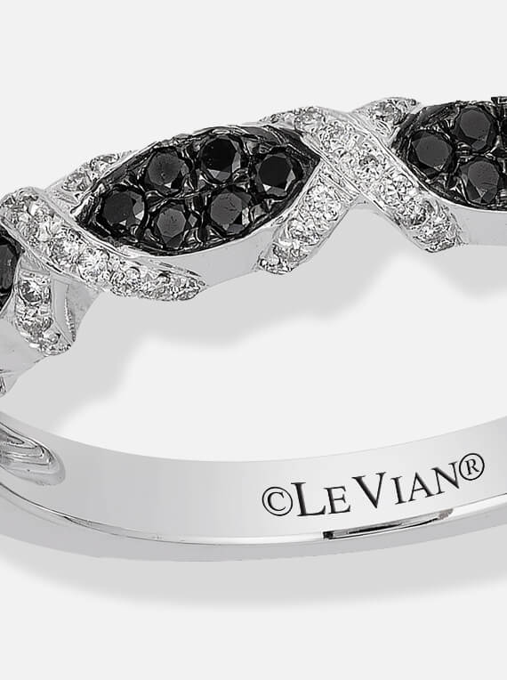 Black Diamonds Le Vian Exotics Ring 1/3 ct tw Diamonds 14K WG