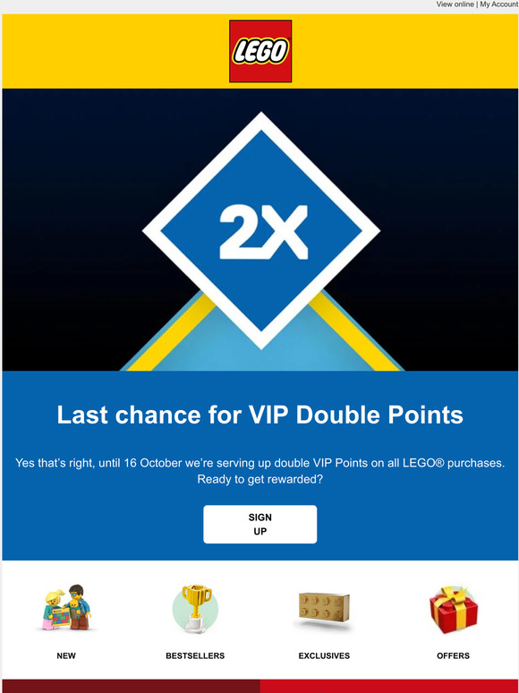 LEGO VIP Double Points is about to end! Milled