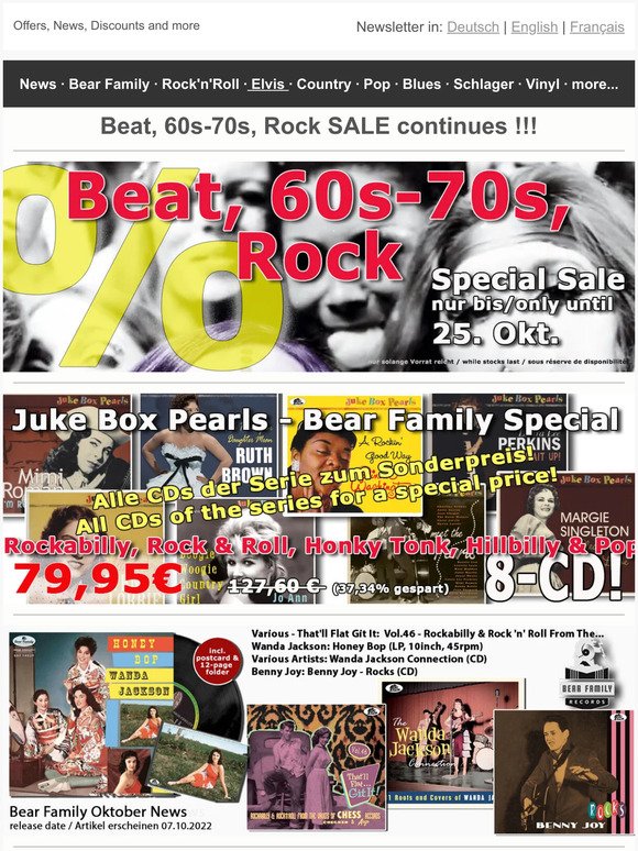 🐻 Beat, 60s-70s, Rock SALE continues !!!