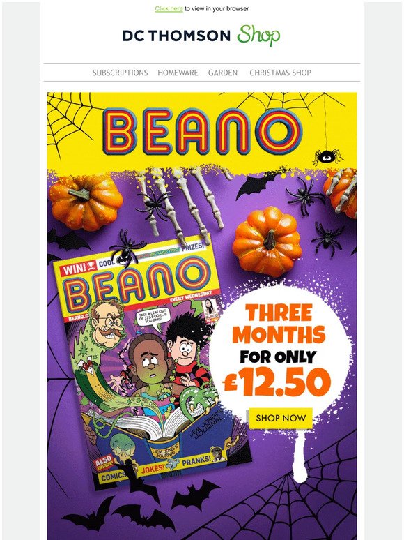 Get 3 months of Beano for £12.50!