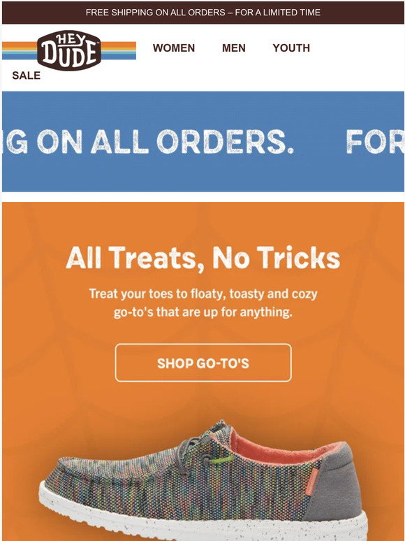 Hey Dude Shoes USA Inside A treat that's better than 🍬 Milled