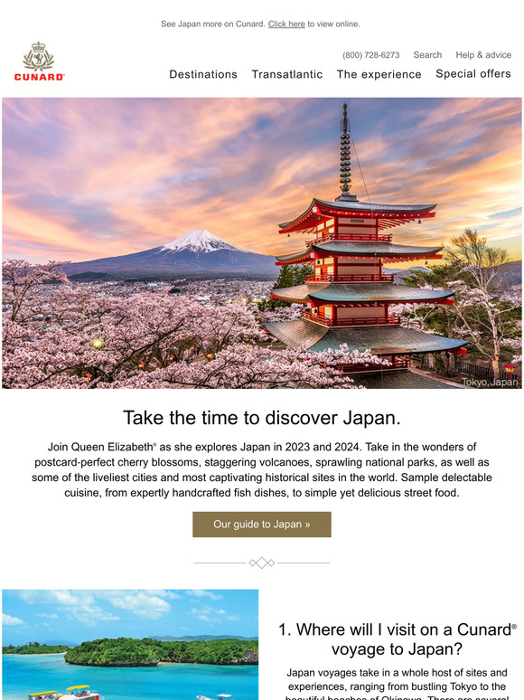 Cunard Cruises —, 5 things you want to know about sailing to Japan