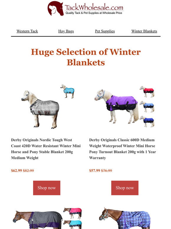 tack wholesale: Winter Blankets, Carry Bags & More Available NOW