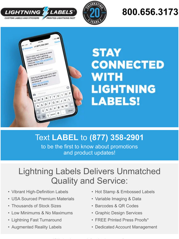 Lightning Labels Stay Connected to Lightning Labels for Product