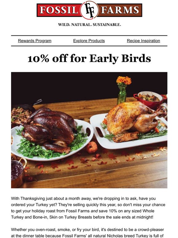 Save 10% off your Turkey Order