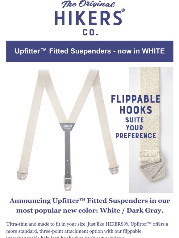 WHITE Upfitter™ Fitted Suspenders are here!