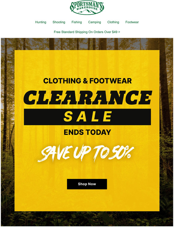 Sportsman's Warehouse Clearance Sale Ends Today! Milled