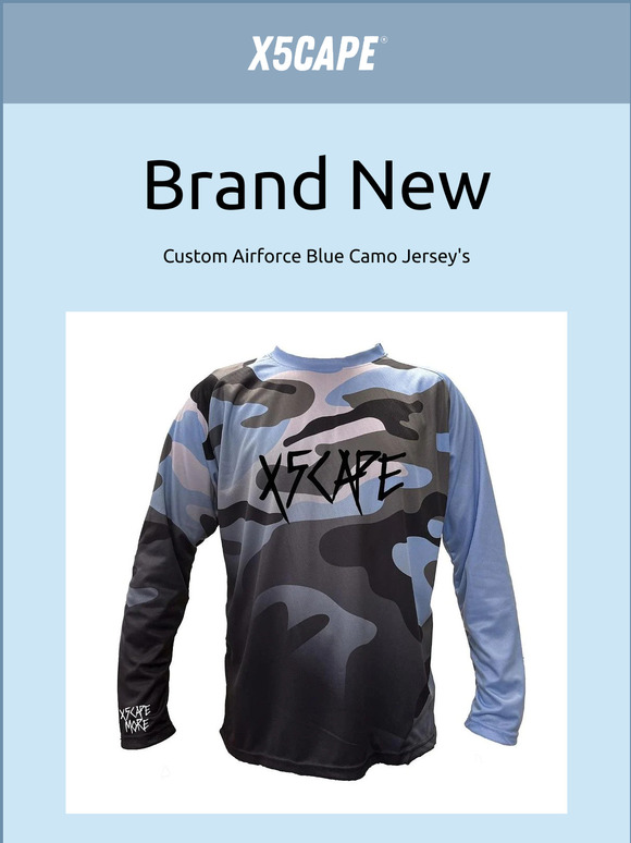 X5CAPE Airforce Blue Camo Fade Custom Longsleeve Jersey – x5Cape