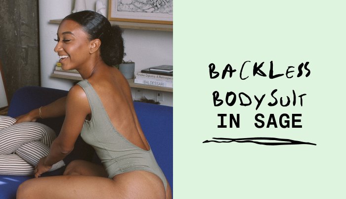 Backless Bodysuit in Sage