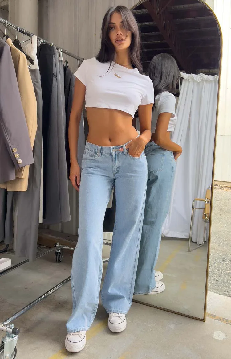 Image of ABRAND A 99 Low & Wide Walk Away Blue Jeans